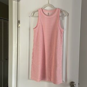 Lou & Grey Gingham Jacquard Halter Mini Pocket Dress